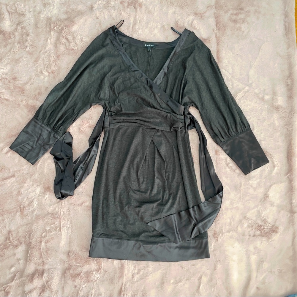 Gray Wrap Dress